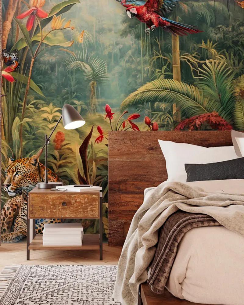 deco chambre tropicale coloree