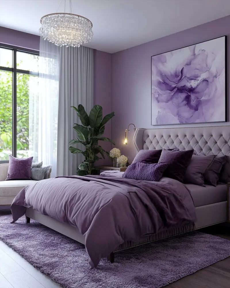 deco chambre chic violet
