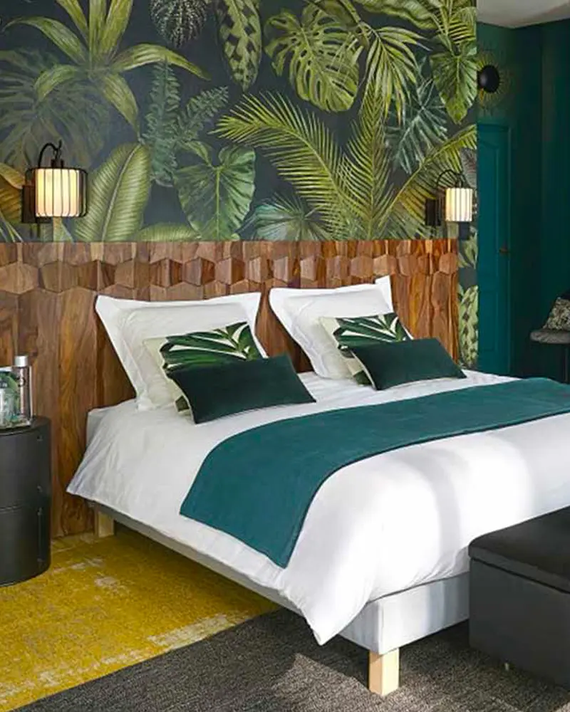deco chambre tropicale chic bois
