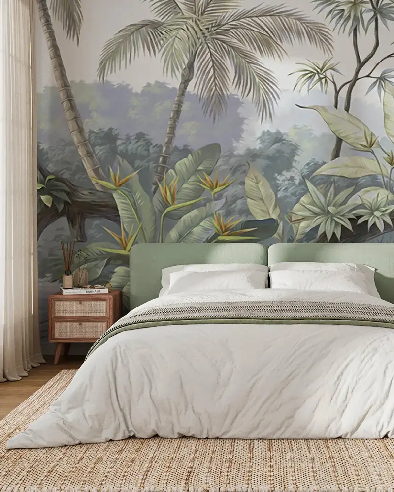 deco chambre tropicale moderne