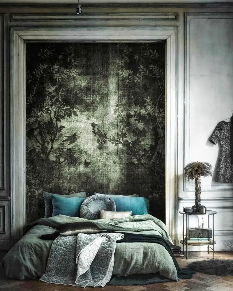 papier peint tropicale deco chambre chic