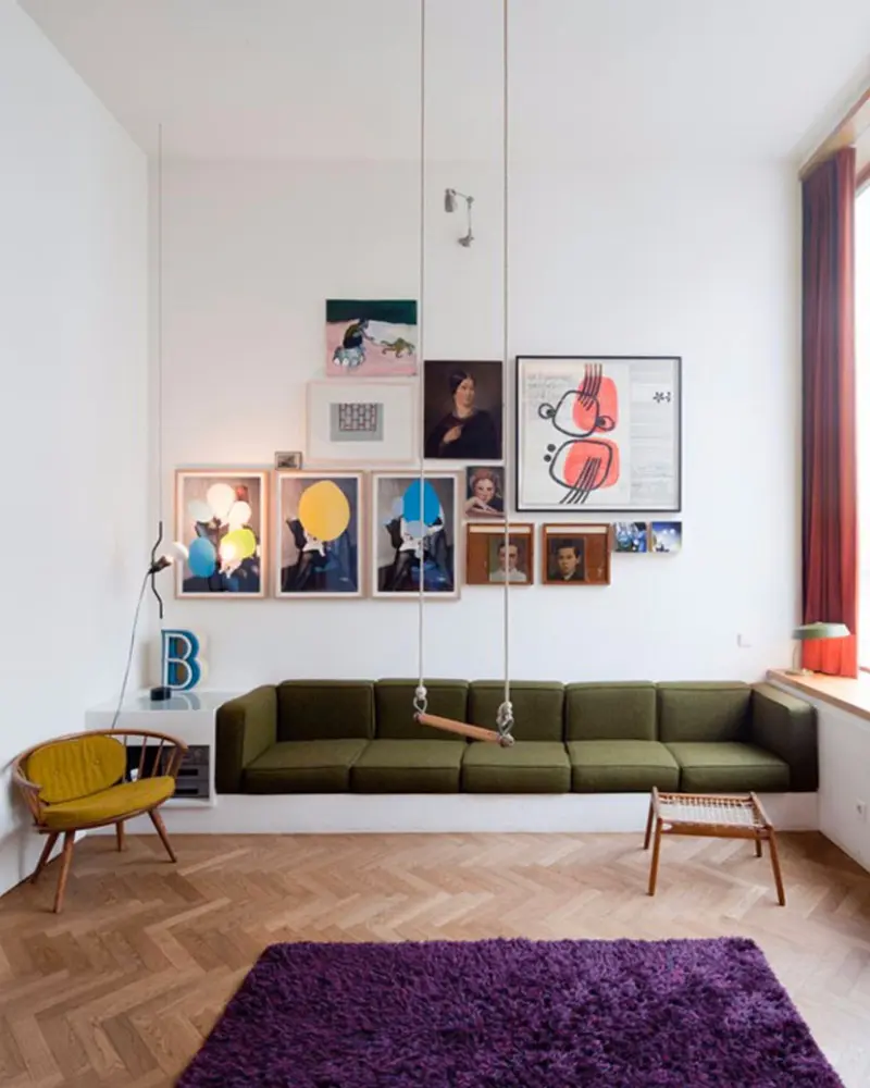 deco salon violet vert