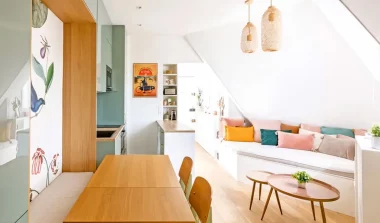 deco appartement nature vert rose