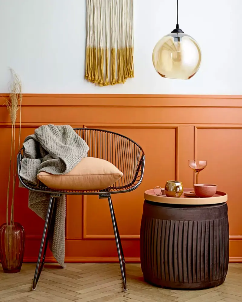 deco entree soubassement orange