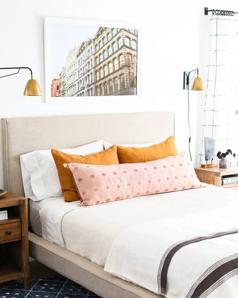 deco chambre blanc orange