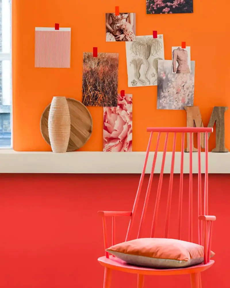 deco bureau orange rose