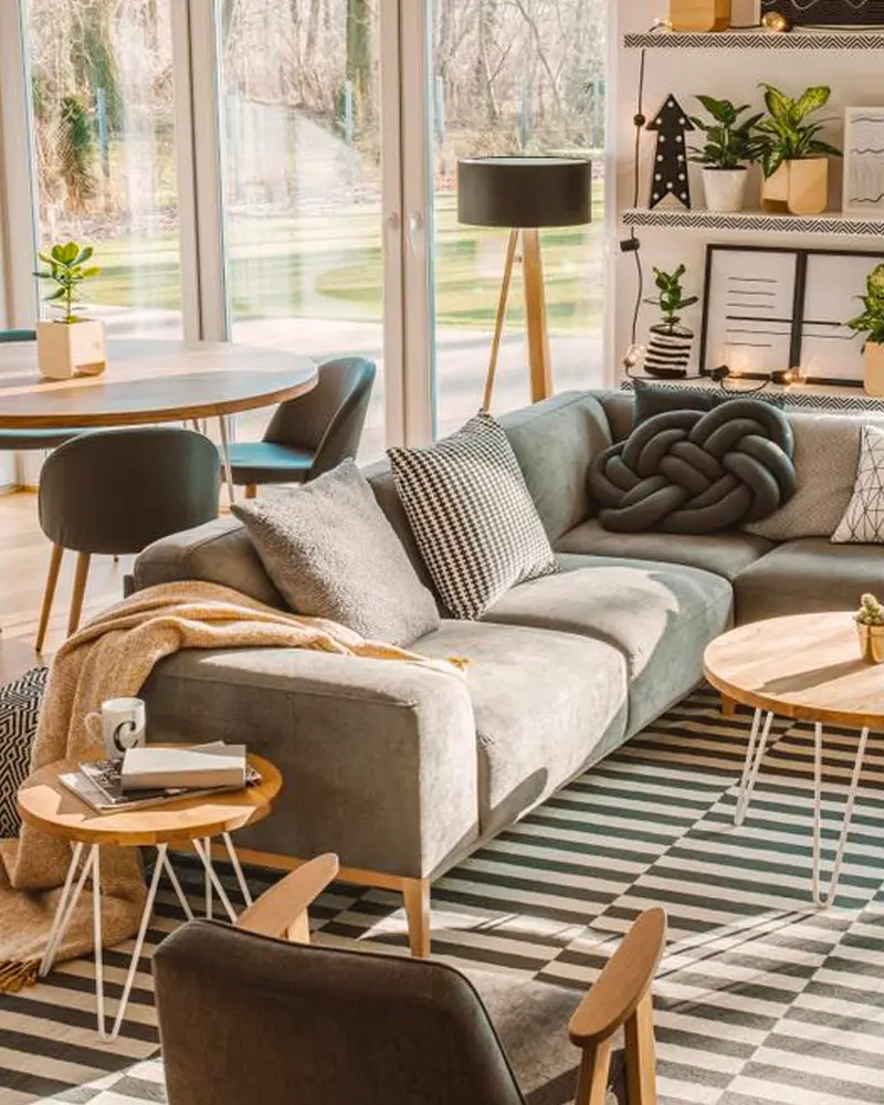 canape angle plusieurs espaces deco salon