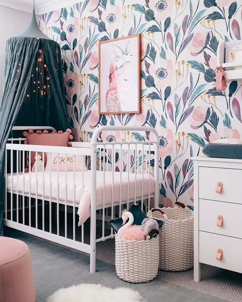 deco chambre bebe bleu rose