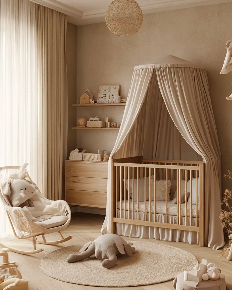 deco chambre bebe scandinave beige bois