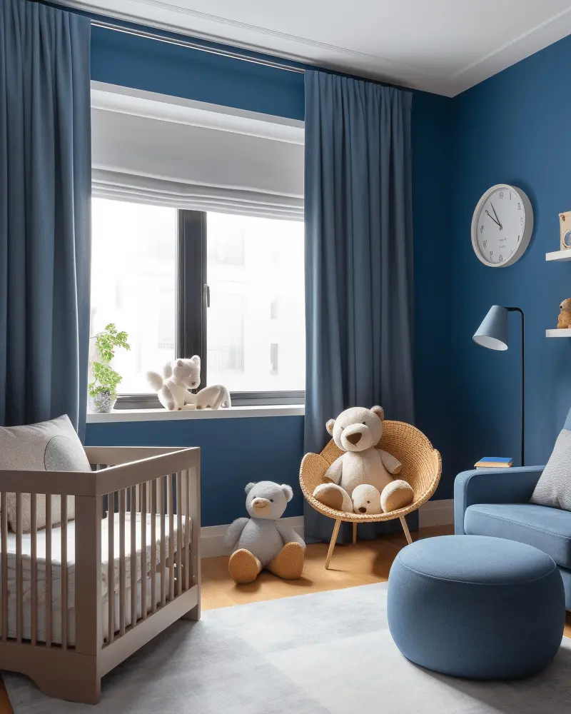deco chambre bebe moderne bleu