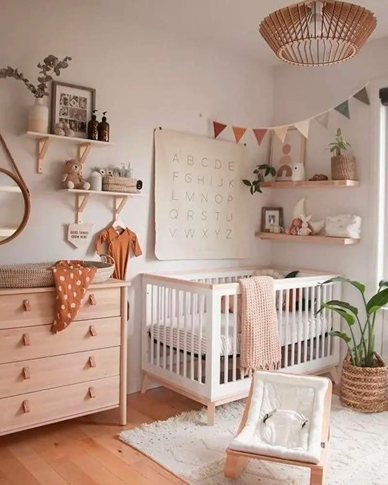 deco chambre bebe beige bois