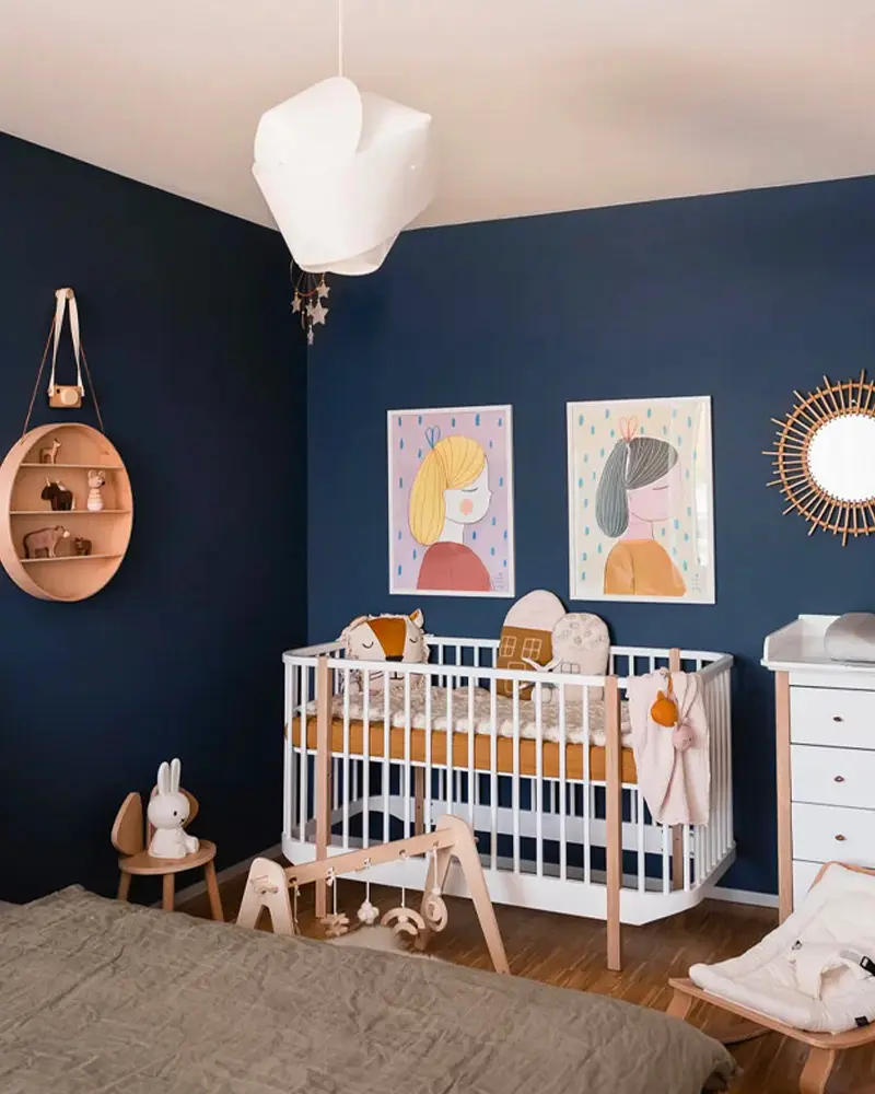 deco chambre bebe rotin bleu