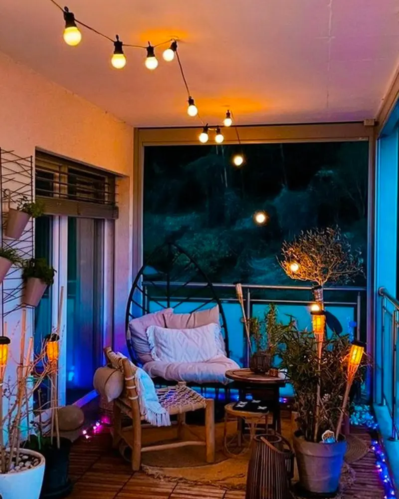 guirlande lumineuse deco balcon été