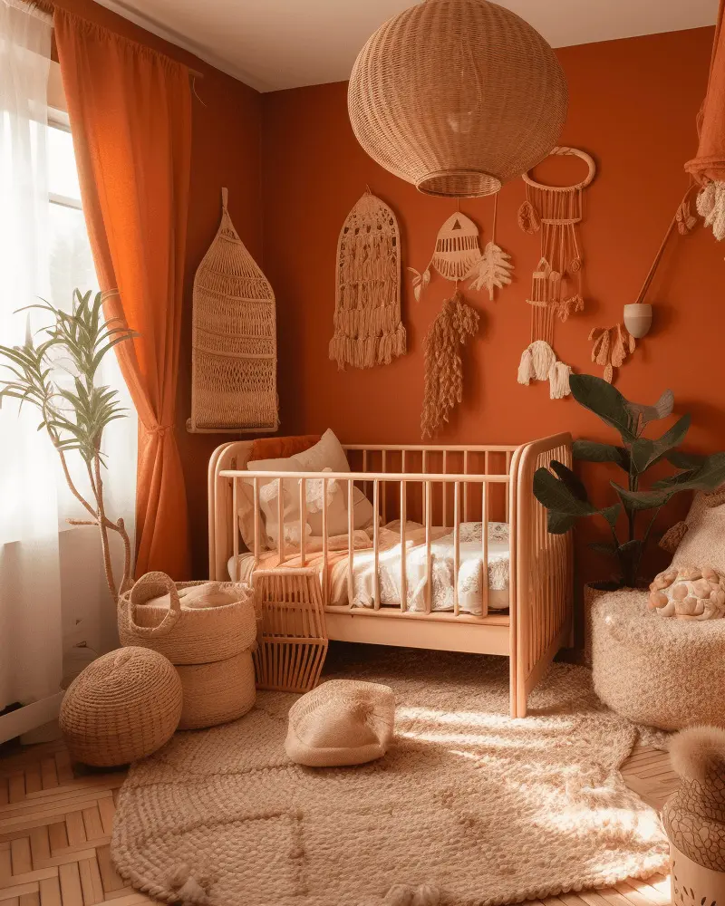 deco chambre bebe boheme orange