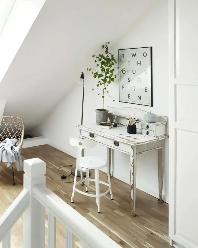 deco appartement scandinave nature noir blanc bureau