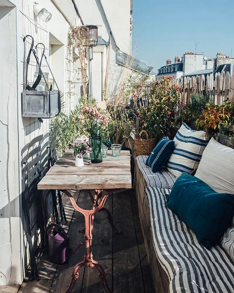 deco balcon été rayures