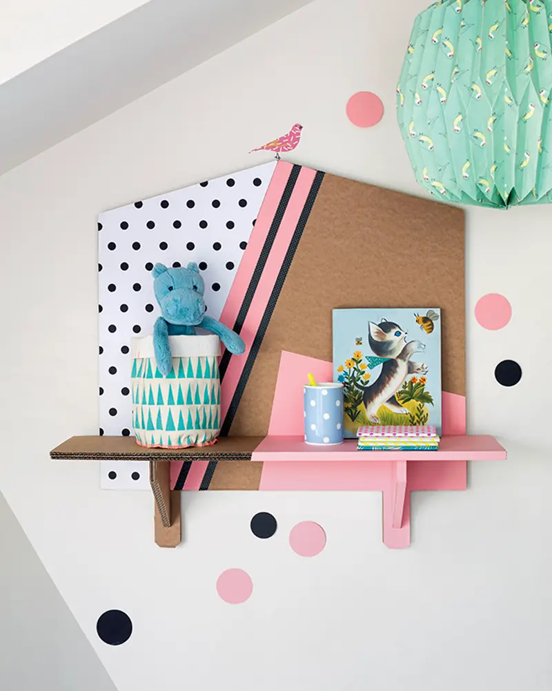 etagere murale enfant diy carton