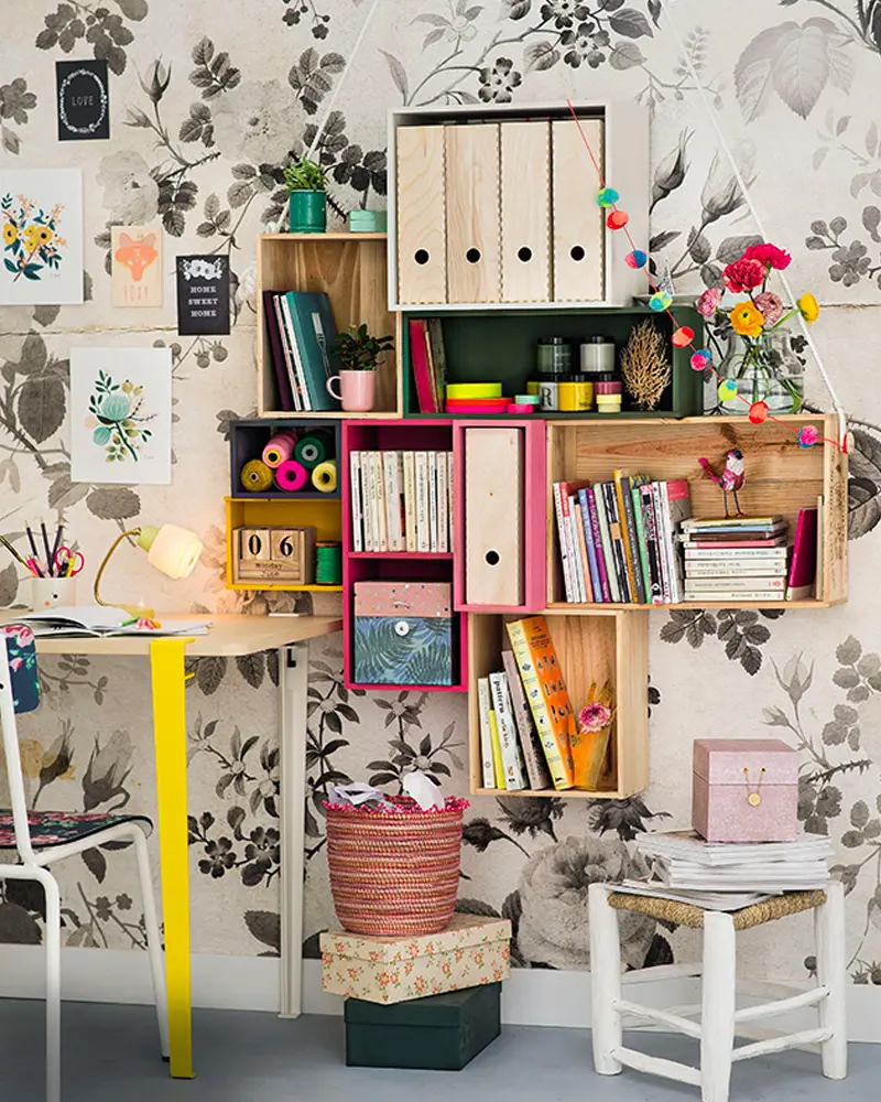 etagere murale caisse bois diy