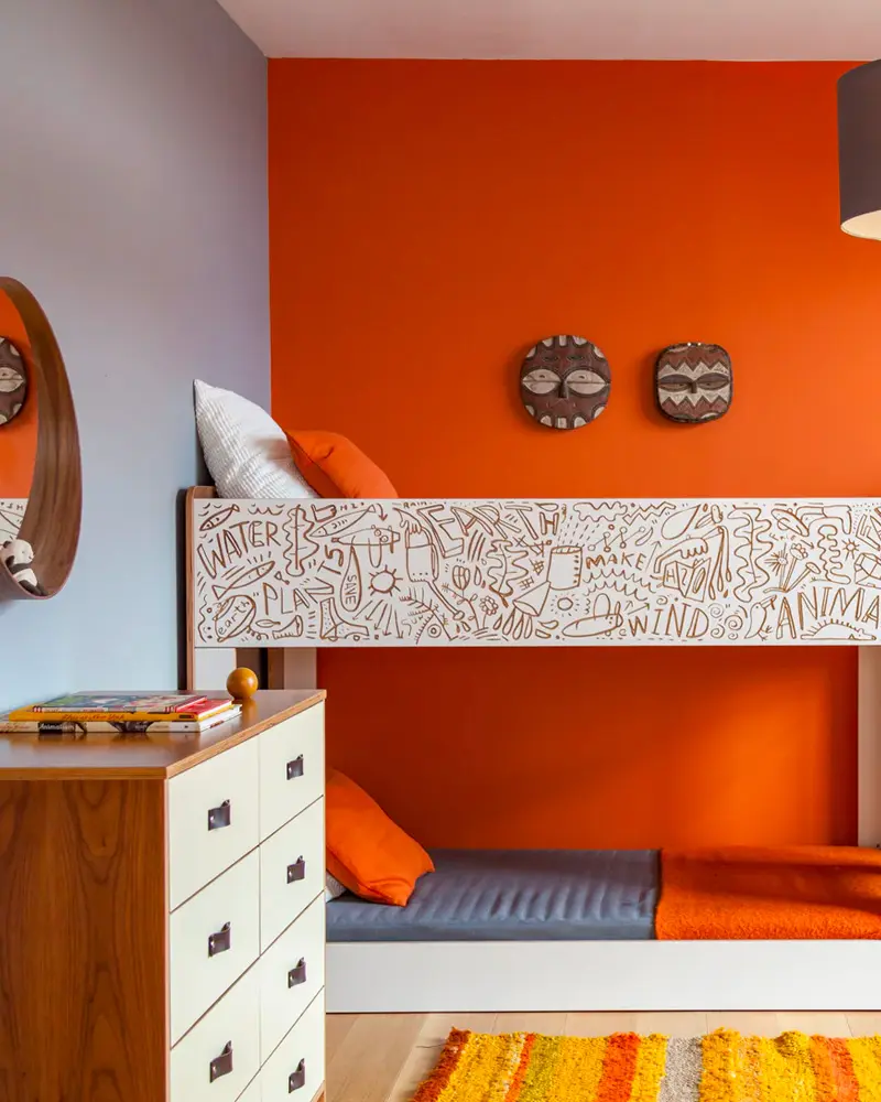 deco chambre enfant double orange