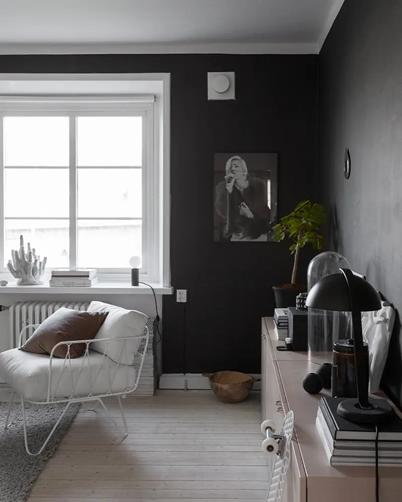 deco appartement moderne scandinave noir salon