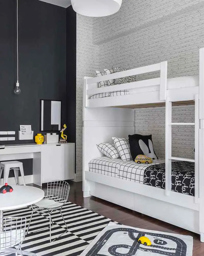 deco chambre enfant blanc noir