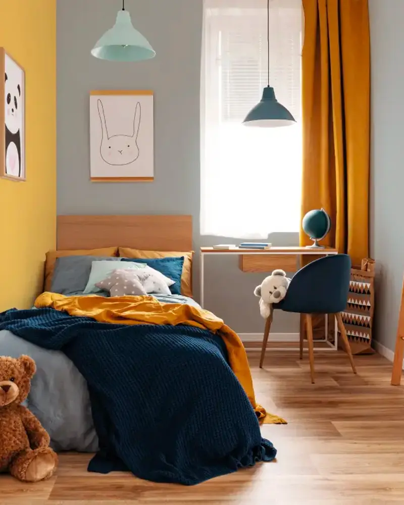 deco chambre enfant jaune scandinave