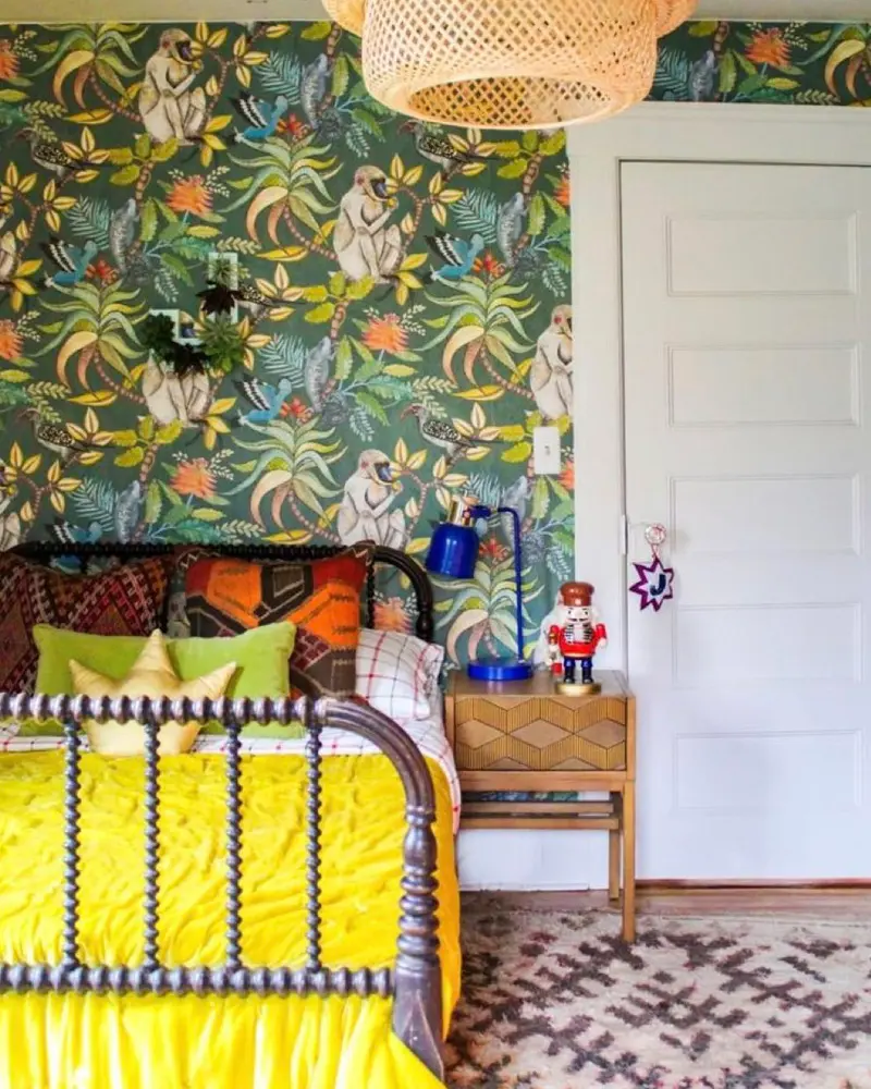 deco chambre enfant vintage jaune vert
