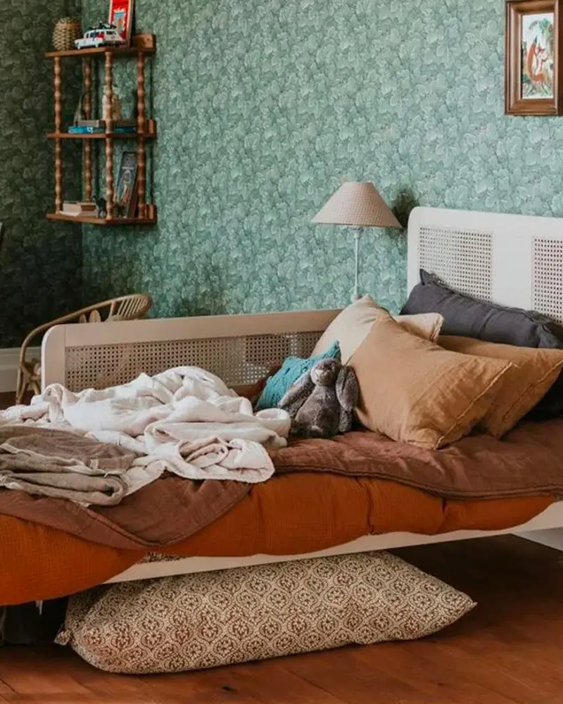 deco chambre enfant orange vert vintage