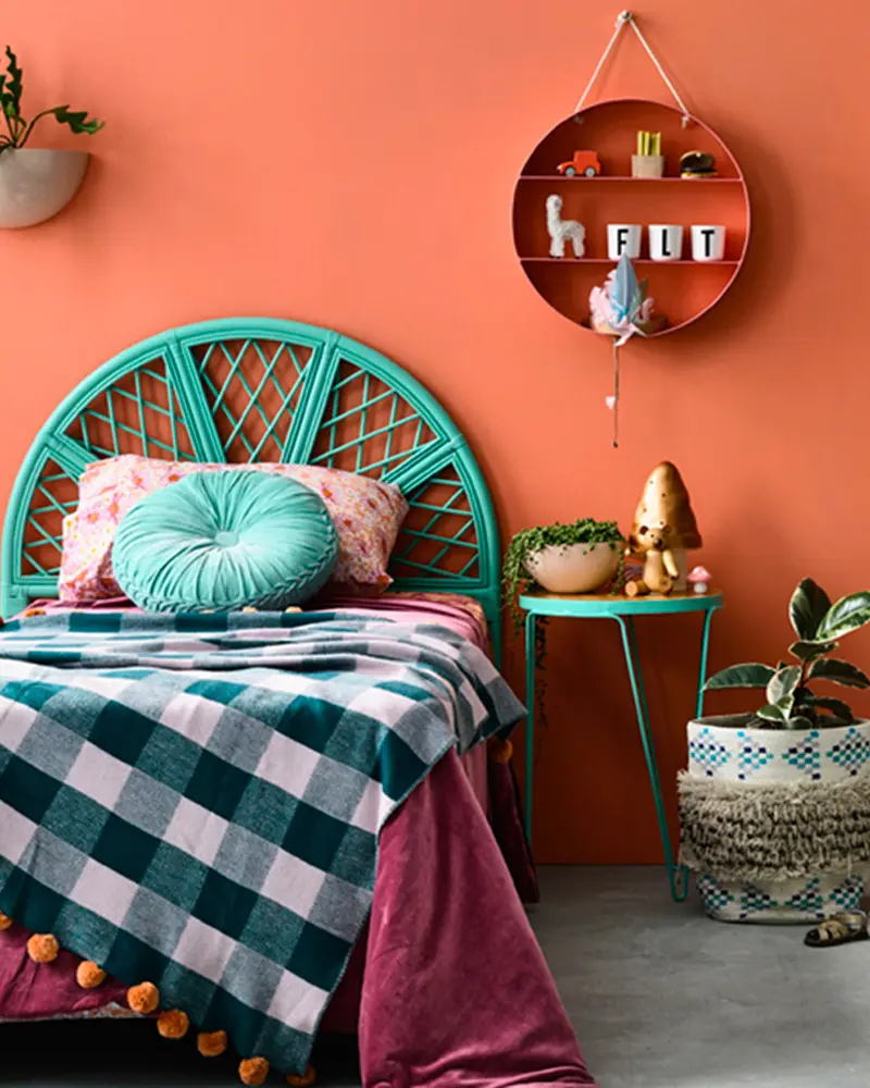 mur orange deco chambre enfant