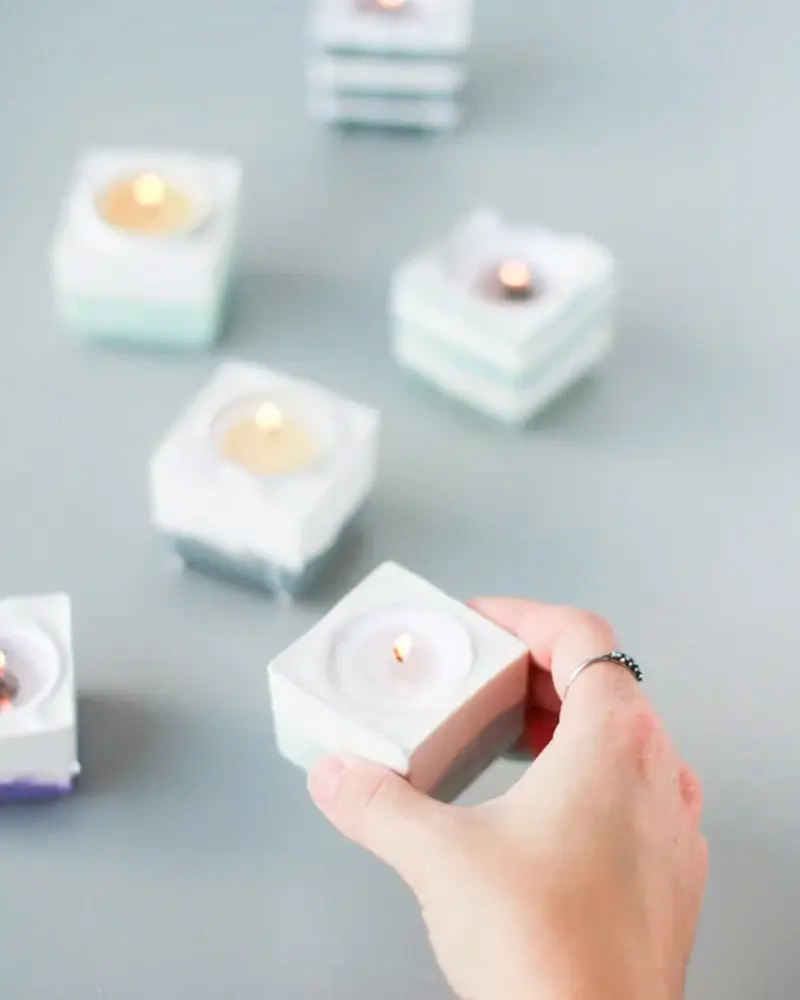 photophore plâtre diy