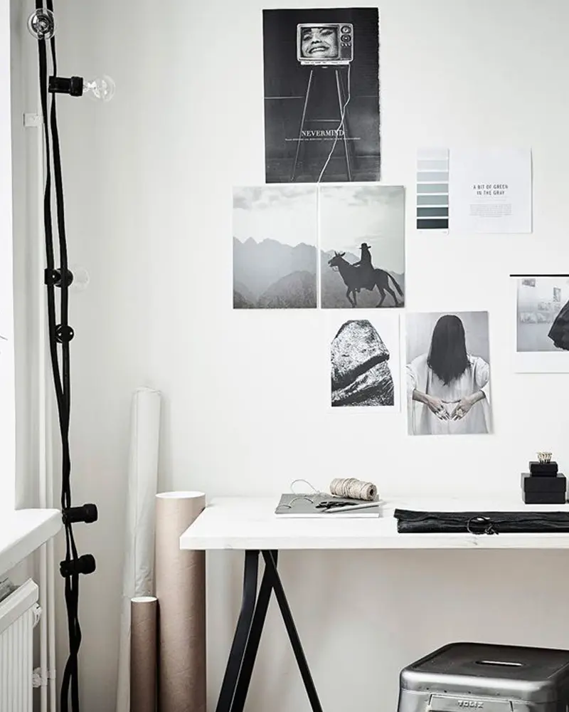 deco studio gris noir blanc bureau