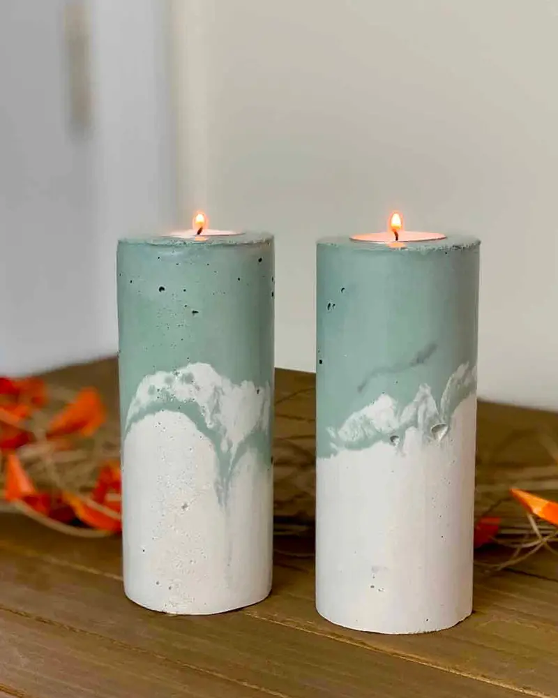 photophore beton colore diy