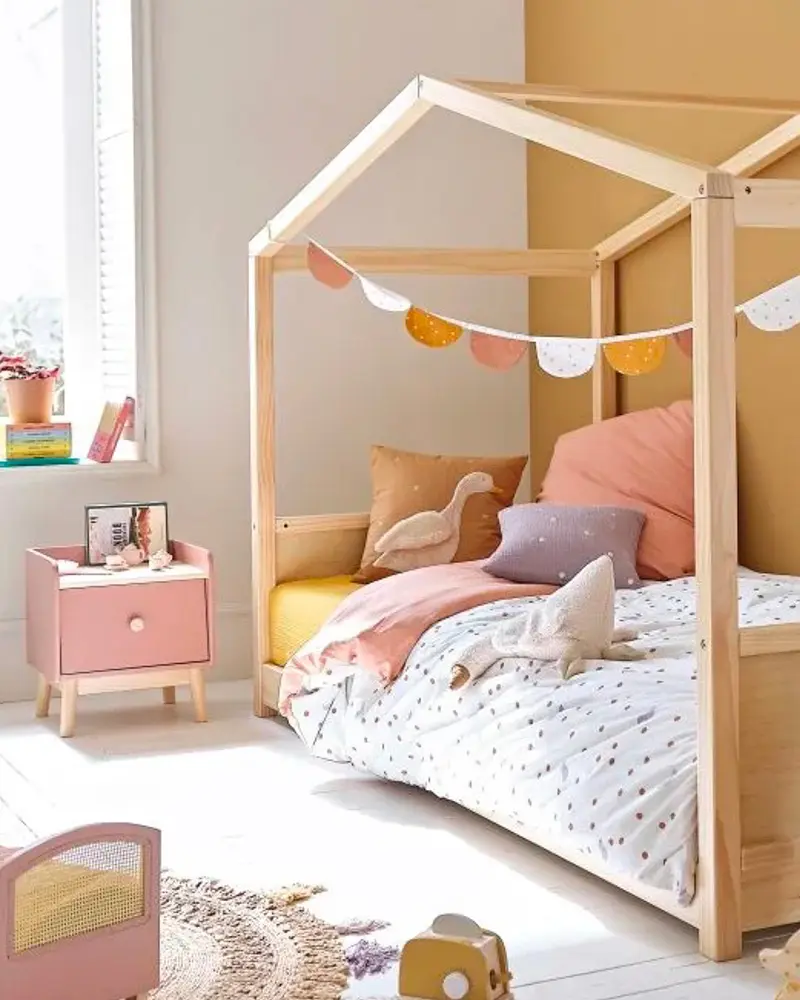 deco chambre enfant rose jaune