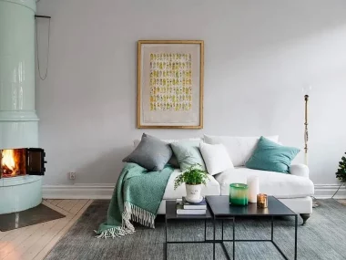 deco appartement vert blanc