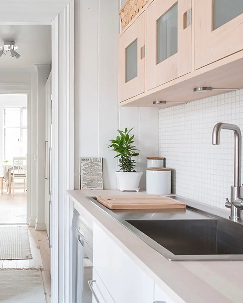 deco appartement scandinave blanc bois cuisine