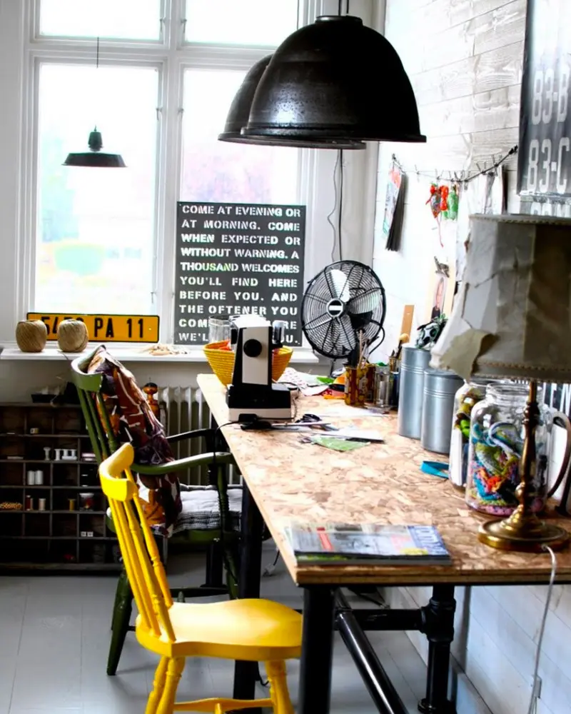 deco bureau objets industriels