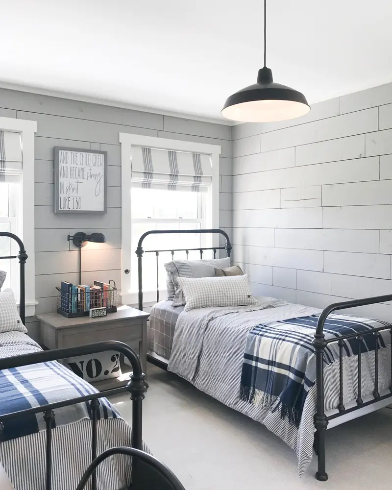 deco chambre enfant gris metal