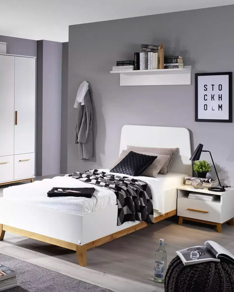 deco chambre enfant scandinave gris blanc