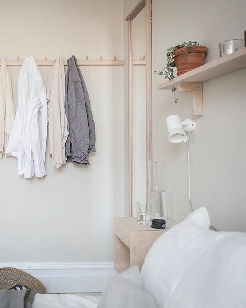 deco appartement scandinave blanc bois chambre