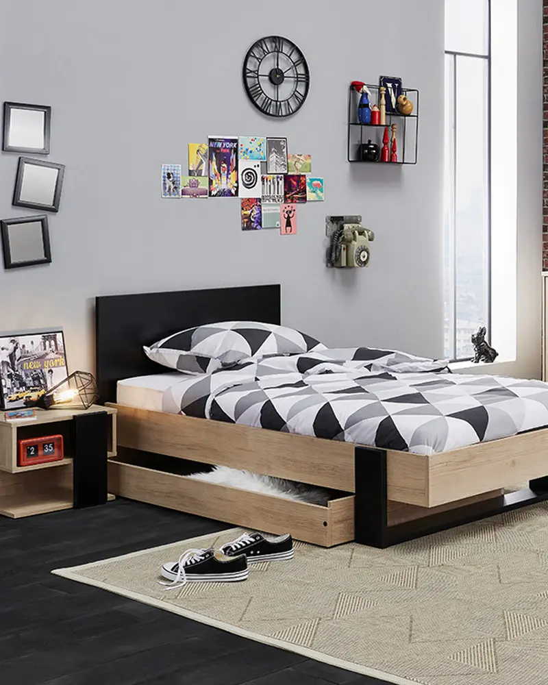 deco chambre enfant moderne noir bois