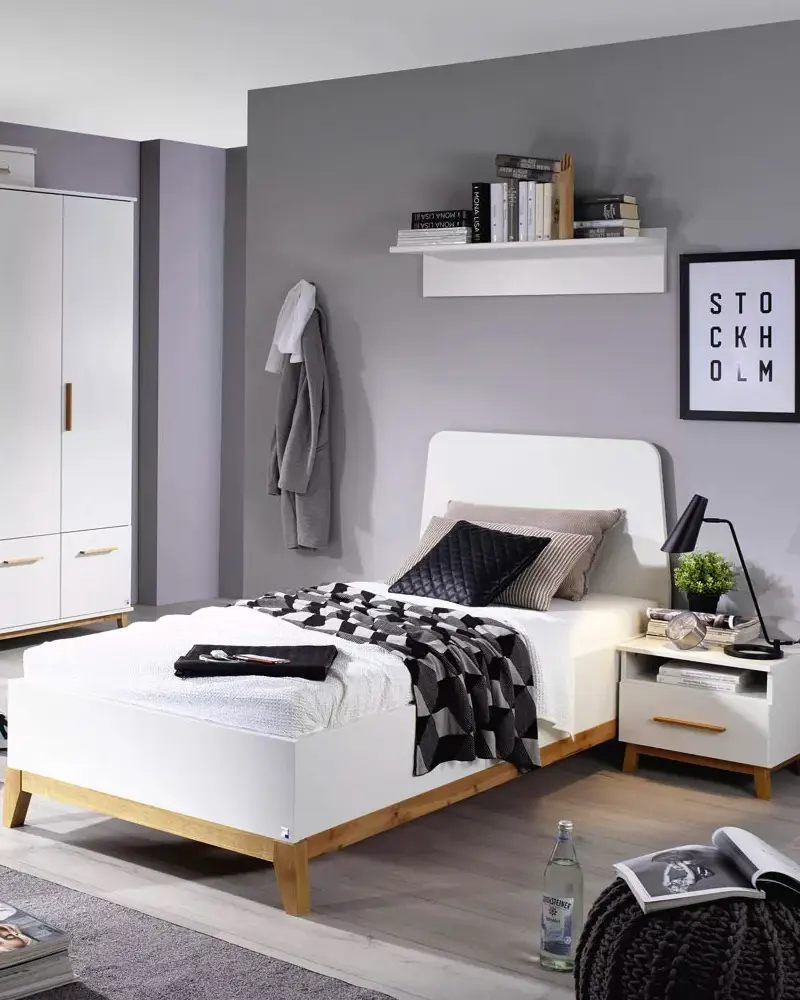 deco chambre enfant moderne gris noir blanc