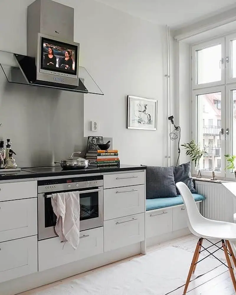 deco appartement vert blanc cuisine