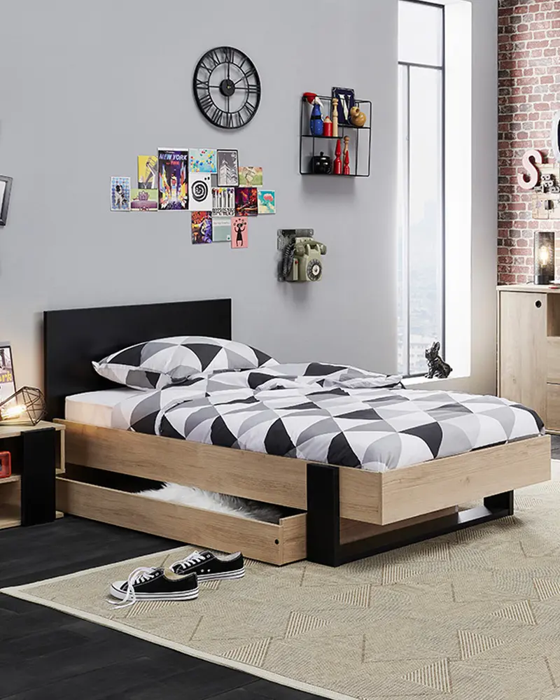 deco chambre enfant moderne industrielle gris