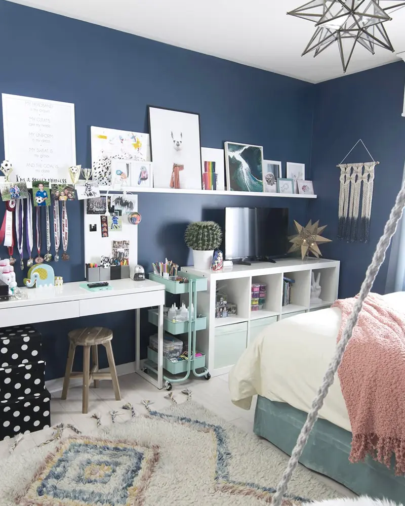 deco chambre enfant boheme chic bleu