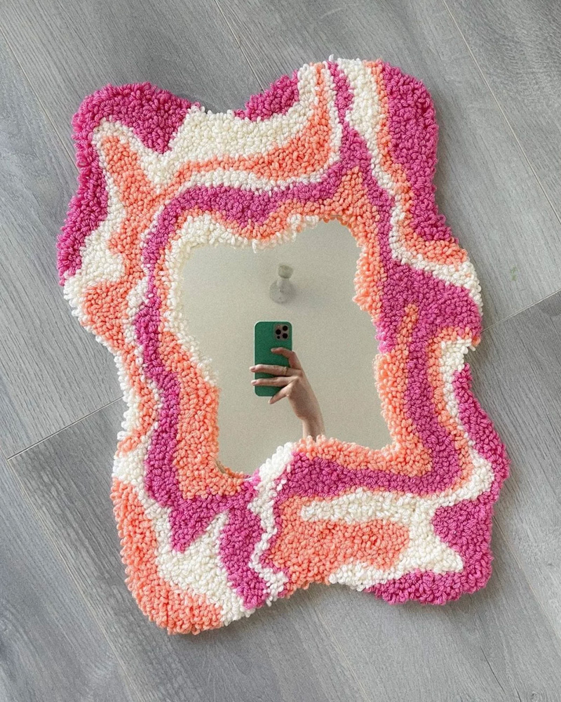 miroir punch needle diy