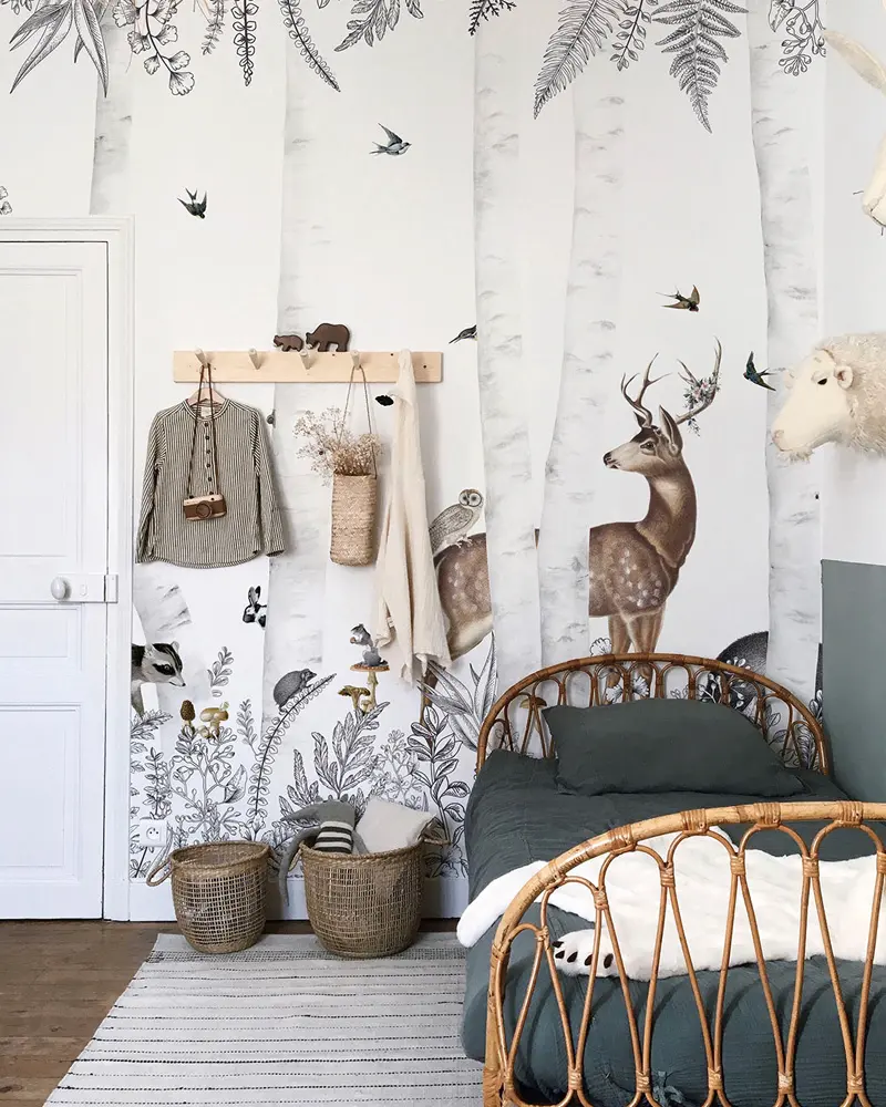 deco chambre enfant nature gris