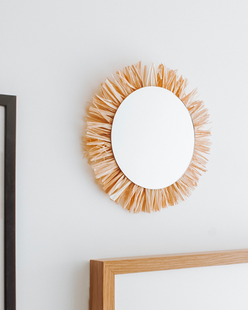 miroir rond raphia diy