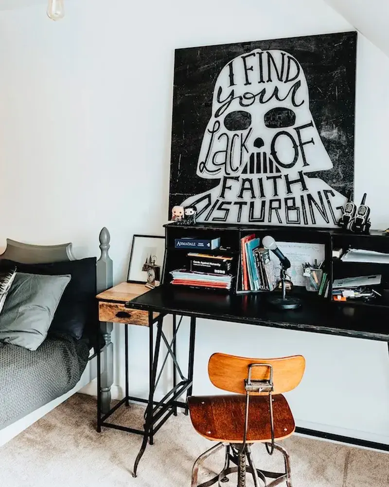 deco chambre enfant industrielle noir