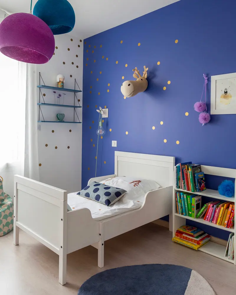 deco chambre enfant bleu blanc