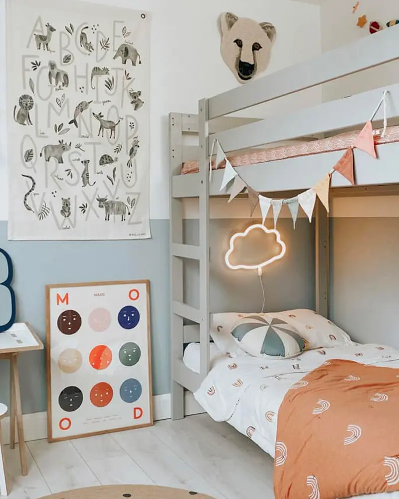 deco chambre enfant gris clair